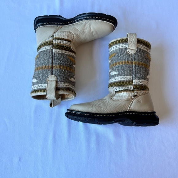 Born Southwestern Aztec style tapestry wool and leather midi boot - Picture 3 of 12